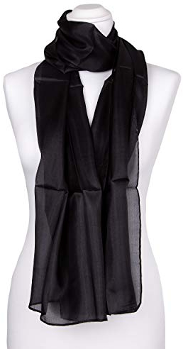 Tinitex Seidenschal Halstuch Schal schwarz Seide 180x45cm