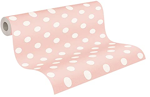 A.S. Création Vliestapete Boys & Girls 6 Tapete gepunktet 10,05 m x 0,53 m rosa weiß Made in Germany 369343 36934-3