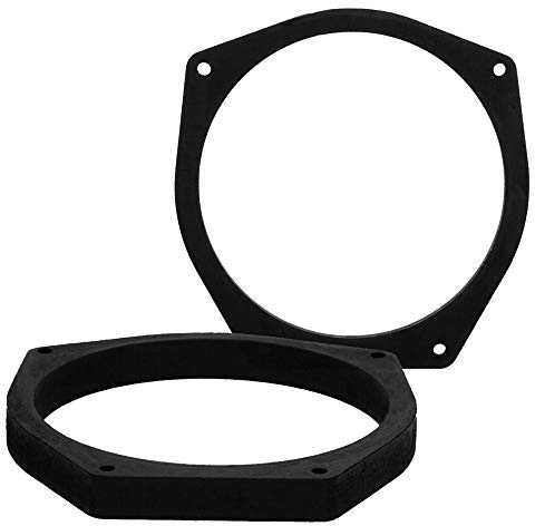 [1 Paar] 165 mm MDF Lautsprecher Ringe kompatibel mit Honda Civic, Accord, CRX, Prelude | passend für Vordertür | Farbe: schwarz | wasserundurchlässig