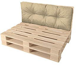 Pillows24 – Palettenkissen – Rückenlehne 120x40 | Palettenauflage für Palettensofa | Sitz- und Rückenkissen für Europaletten | Palettenmöbel Indoor & Outdoor, UV-beständig | Made in EU | Cappuccino