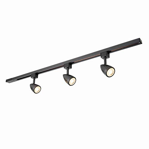 Bullett’s 3 Way Single Circuit Track Spotlight Fixture for Indoors - IP20 Rated Dimmable Track Lighting Fixture for Ceiling - Residential and Commercial Use | Black Matt Finish