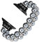 GEMEK Perla Bracciale compatibile con Apple Watch Band 38/40/41 mm iWatch Serie 9/8/7/6/5/4/3/2/1, artificiale elastico Stretch Bling diamante gioielli cinturino di ricambio per le (Grigio spazio)
