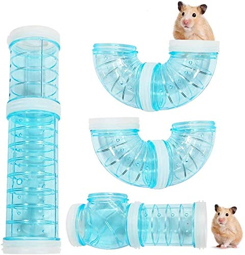 Röhren Für Den Tunnel Hamster, 8PCS DIY Hamster Cage Tube Hamster Spielzeug Hamster Cage Tubes Tunnel für Kleine Tierkäfig Externe Zubehör (Blau)