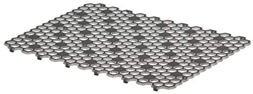 Spectrum Diversified Hexa - Protector de pies elevados de secado rápido con superficie antideslizante, tapete grande para fregadero de granja, escarcha/gris, 11.8 x 16 pulgadas