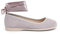 Pisamonas Bailarina Cintas Raso Cierre Pulsera Talla 38 en Color Gris Perla