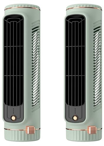 Briaatt 2X Aire Acondicionado Remoto AutomáTico PortáTil, Mini Acondicionador de Aire Personal USB con Ventilador EléCtrico de 3 Velocidades, Verde