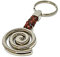 Claro Schmuck Schlüssel-Anhänger Spirale Schlüsselring aus Metall Stärke 2 mm, Band aus Kunstleder, Gesamtlänge ca. 106 mm