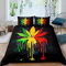 Loussiesd Marihuana Bettbezug Set Bunte Cannabisblätter Bettwäsche Set 135x200cm für Kinder Jungen Mädchen Marihuana Weed Botanisch Betten Set Natur Pflanzen Schlafzimmer Sammlung 2St