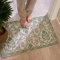 AMIDA Doormats Indoor 50x80cm, Non Slip Washable Rug Soft Low Pile Door Mat Non Woven floor mat Durable Door Mats inside for Entrance Front Porch Home Decor(Green)