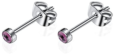 G23 Titan Ohrstecker für Damen Herren Mädchen Ohrringe Hypoallergen Nickelfrei 3mm/4mm/5mm/7mm Kristallohrringe Ohrschmuck Geburtstagsgeschenk