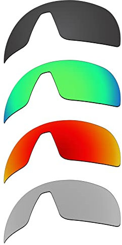 EZReplace Ersatzgläser für Oakley Sutro OO9406 Sonnenbrillen (polarisierte Gläser) - Passend für Oakley Sutro Rahmen (Kohlenschwarz+Frühlingsgrün+Feuerrot+Metall Silber)