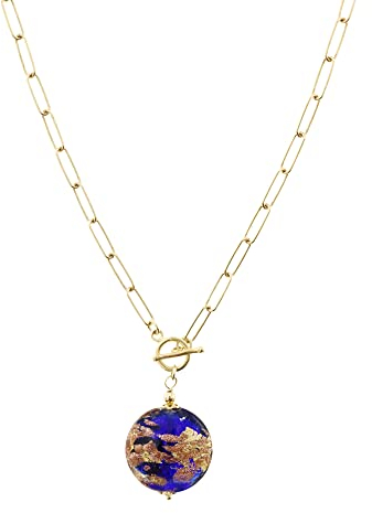 Venetiaurum - Collier pour Femme avec Pendentif en Verre de Murano Original et Argent 925 - Bijou Certifié Made In Italy