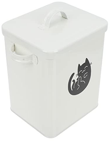 Zerodeko Sealed Pet Food Bin Lids Cat Dog Food Storage Bin Airtight Tinplate Pet Snack