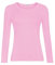 KATSSI Women’s Ladies Long Sleeve Stretch Plain Round Scoop Neck T Shirt Top XL Pink