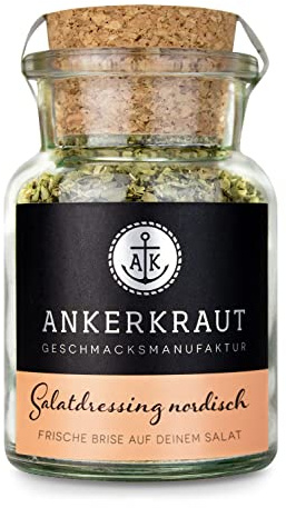 Ankerkraut Salatdressing Nordisch Gewürz, 115g im Korkenglas, Dressing für Knackigen Salat Schnell Selber Machen, Premium Qualität aus Hamburg