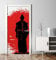 MyMaxxi - Tür bekleben mit Türtapete Türposter Türfolie Selbstklebend 90x200 Japanischer Samurai - Tür verschönern Türaufkleber Türklebefolie Krieger schwarz rot