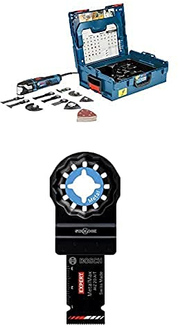Bosch Professional Multi-Cutter GOP 55-36 (inkl. 9x Tauchsägeblatt, 1x Deltaschleifplatte, 25x Schleifblatt, L-BOXX 136) + 1x Sägeblatt Expert MetalMax AIZ 20 AIT (für Stahl, Edelstahl,20 mm, Zubehör)