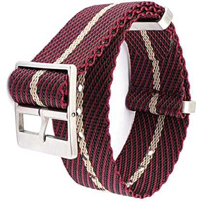 Elegantyl Nato Uhrenarmband 18mm 20mm 22mm 24mm Nylon Armband Männer Frauen Soft Sport Wasserdichtes Uhrenarmband, Rot, 24mm