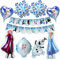 Geburtstag Luftballons Mädchen,Geburtstagsparty Deko,9 PCS Luftballon Blau Geburtstag Kit,Schneeflocken Ballons, Folienballons Blau Geburtstagsdeko