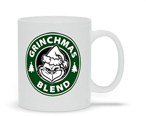 874 Coffee Mug Santas Grinchmas Blend Christmas - Grinch Lover Xmas 2020 Ceramic Tea Cup Novelty Coffee Cups Smooth Tea Mug for Home Kitchen Boy 330 Ml