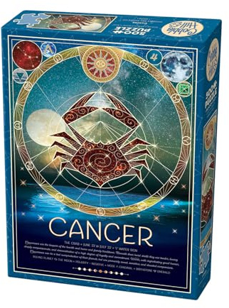 Cobble Hill 3845014 Sternzeichen Krebs, Cancer, 500 Teile Puzzle inkl. Puzzleposter für Erwachsene und Kinder ab 12 Jahren, Sternzeichenpuzzle, Astrologie