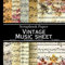 Vintage Music Sheet Scrapbook Paper: 20 Old Floral Styled Double Sided Sheets, Decorative Craft Paper Pad Supplies for Scrapbooking