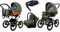 BabyLux Kinderwagen 4in1 mit Autositz für Kleinkinder – Kinderwagen für Neugeborene und Kleinkinder –– Baby Neugeborenen Kinderwagen – ISOFIX Autositzbasis – Max 15kg – Olive Star Gold Frame