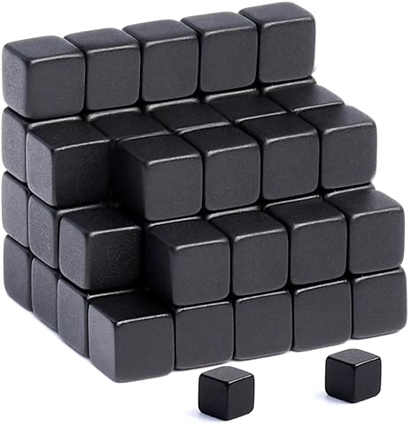 MIN CI 60 Stück Magnete Stark, 5x5x5mm Mini Magnete Klein Tafelmagnete, Schwarz Neodym Magnet Kleine Magneten Starke Magnete Whiteboard Kühlschrank Magnete für Magnettafel