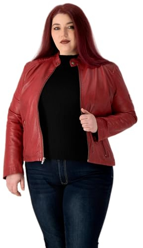 URBAN 5884 Damen Riley Damen Lederjacke RILEY, Echtes Lammfell Jacke für Plus Size Langlebig und weich im Griff