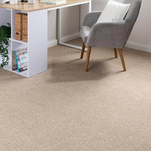 Steffensmeier Teppichboden Rhodos Meterware | Auslegware für Kinderzimmer Wohnzimmer Schlafzimmer | Beige Braun, Größe: 200x500 cm