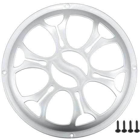 A ABSOPRO Rejilla de Altavoz para Coche de 8 con Tornillos - Color Plateado - 1 Unidad