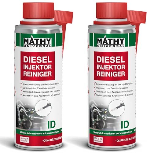 MATHY-ID Diesel Injektor Reiniger, 2 x 200ml, Hochwirksames Dieseladditiv | Dieselmotor Additiv zur Einspritzdüsen Reinigung, Kraftstoffadditiv für Injektoren, Zusatz verbessert Kraftstoffverbrauch