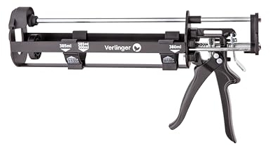 VERLINGER Pistolet À Cartouche 2K Presse À Cartouche De Résine Expansive Pour Cartouches Doubles Pour Ancoranti Chimiques Les Adhésifs Silicone Époxy Rapport De Poussée 26:1 Aluminium Acier Métal Pro