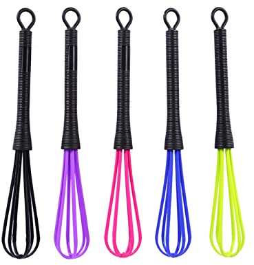 Batidor de Plástico Pequeño Batidor de Silicona Pequeño 18 × 8 × 2 5 Piezas de Plástico Salón Barbería Tinte Crema Batidor Cocina Globo Mezclador Herramienta Pequeño Batidor de