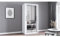 Fabryka Mebli Idźczak Kleiderschrank mit Spiegel - Schwebetürenschrank - Schlafzimmerschrank - 64 x 100 x 200 cm - Wohnzimmerschrank - Garderobenschrank, weißer Schrank mit Zwei Türen, modern