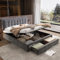 Elegant Polsterbett 160x200cm Grau - Samt Boxspringbett mit Stauraum, verstellbarem Kopfteil & stabilem Lattenrost