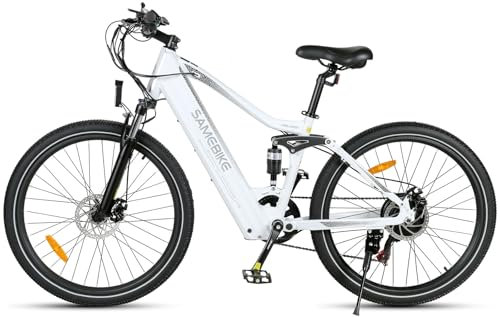 SAMEBIKE E Bike Elektrofahrrad E-Bike 26 Zoll 48V14Ah Abnehmbarer Akku,Max.Reichweite bis zu 55-110km City EBike Herren Damen Off-Road Mountainbike(XD26) (White)