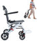 Cadciehe Tragbarer Transit-Reiserollstuhl, Faltbar, Leicht (8,2 kg), für Erwachsene, Senioren, Transportrollstühle, Unterstützung 90 kg, Aluminium