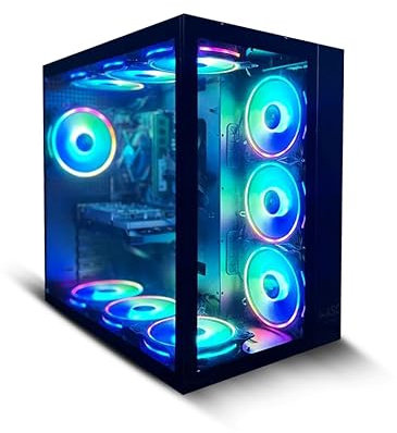 Computek Gaming PC • Intel Core i7 • Nvidia RTX3050 6GB Graphics Card • 16GB RAM • 256GB SSD+1TB HDD • 500W 80+ PSU • Black 6 Fan RGB Gaming Case • Wi-Fi • Windows 11 •