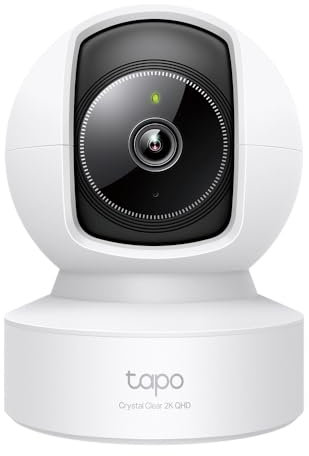 Tapo C222 Telecamera WiFi Interno 2K 4MP QHD, Videocamera Sorveglianza, 360° Visuale, Visione Notturna Avanzata, Audio Bidirezionale, Rilevamenti e Notifiche Smart AI, Allarme Acustico e Luminoso