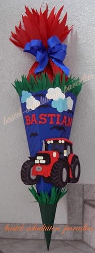 Schultüten Bastelset Traktor blau-grün-rot MaterialType Schultütenzuschnitt 400g Karton