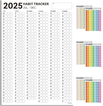 Habit Tracker Kalender, 6 Monate Produktivitäts-Tool, Workout Kalender für Produktivität, monthly Daily Habit Tracker, Fitness-Tracker, Study Habit Tracker Kalender