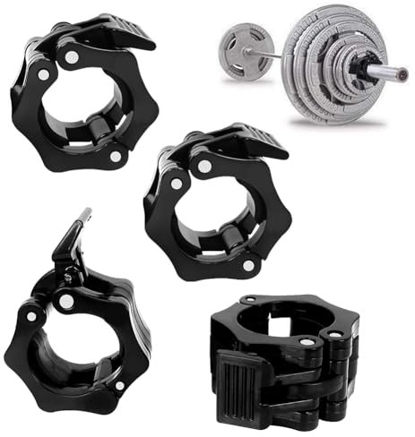 Cutiolly Abrazaderas de Barra,Bloqueo de Giro Collares,Clips de Barra 30mm,Pesas Bar Cerrar,Pinzas para Levantamiento de Pesas,Collares Resorte Abrazaderas de Topes