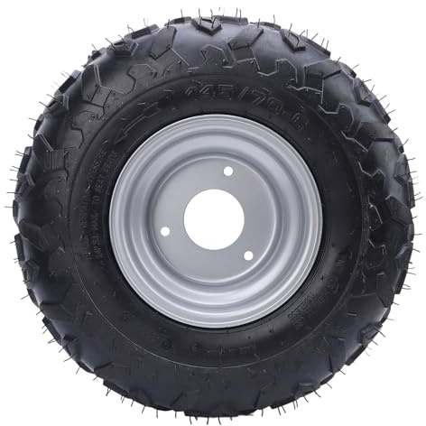 Luocute Neumático 145x70-6, Llanta de Go Kart de 6 Pulgadas, Llanta de 3 Tornillos para ATV UTV Quad Off Road Go Kart, Aleación de Aluminio y Material de Goma, Instalación Delantera Trasera