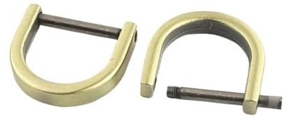 Aqxypas Metal Detachable Open Screw D Ring Buckle Shackle Clasp For Leather Craft Bag Strap Belt Handle Shoulder Webbing 10mm-38mm(Antique Brass-2PCS,Inner diameter-38mm)