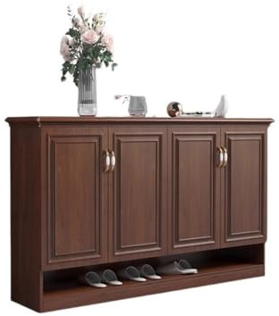 GEK208130 Modern 4-lagiges, unabhängiges Lagerregal, 160 cm, Schuhschrank for den Eingangsbereich, 36 cm dünner Schuhschrank – Braun Organizer