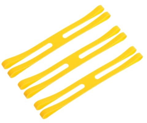 Hemobllo 3pcs Portable Flexible Rubber Bands for Container Fixing Elastic Ties for Cutlery Lunch Box Storage Multi-purpose Bands Yellow for Home Outdoor Use