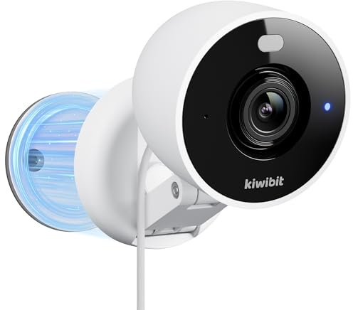 Kiwibit Caméra de sécurité 2K intérieur/extérieur, caméra pour animaux de compagnie, moniteur de bébé, support magnétique, détection IA, vision nocturne en couleur, stockage SD et cloud, fonctionne