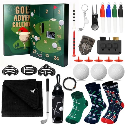 ONEHAUS Golf Adventskalender 2026 Männer, Golf Zubehör Weihnachtsgeschenke | Golf Zubehör, Weihnachtsgeschenke für Papa Jungen Herren, Golf Geschenke Tees Ball Marker
