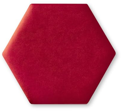TAPHICEROS Hex Wandpaneel Polsterpaneel, 30x26 cm, Swing 6, Rot, Wandkissen Hexagon Wandpolster Kopfteil für Bett Gepolstert Polsterplatte für Schlafzimmer, Wohnzimmer, Büro, Kinderzimmer